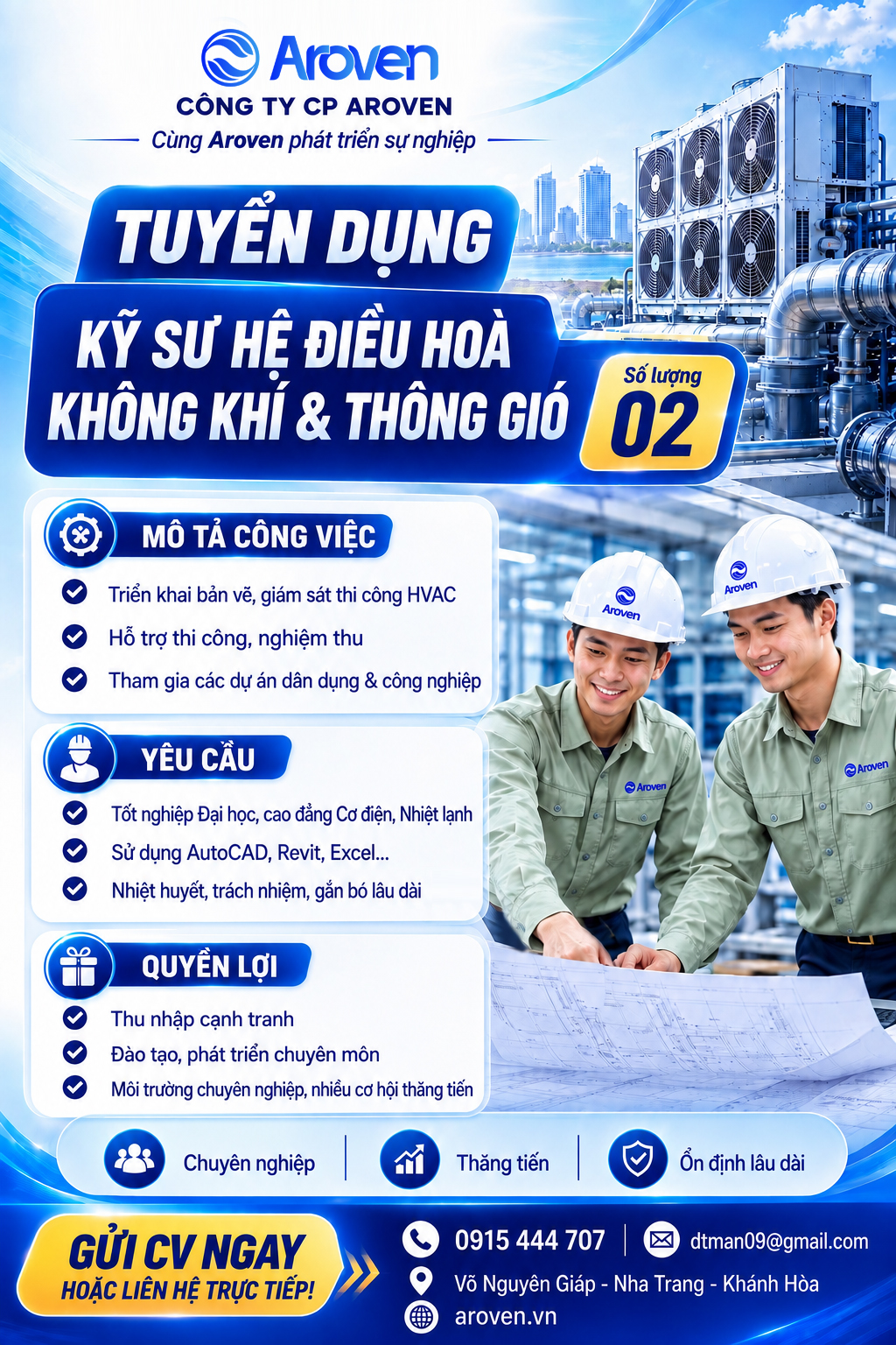 Aroven tuyển dụng kỹ sư HVAC